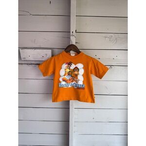 Vintage Chicken Run Rocky & Ginger Movie Promo T-Shirt Orange Kids Size 3T 2000
